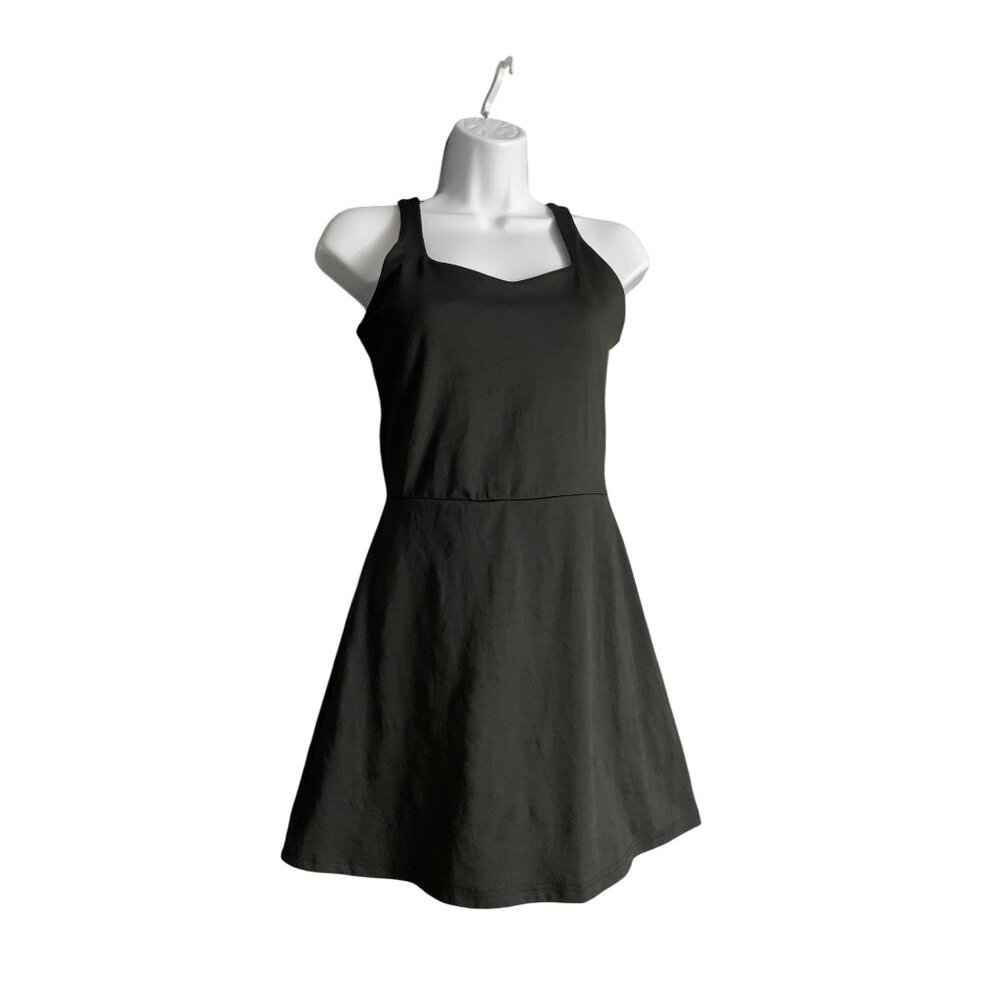 All In Motion Womens Black Activewear Knit Halter Dress Built-In Short Size XS - Picture 2 of 15